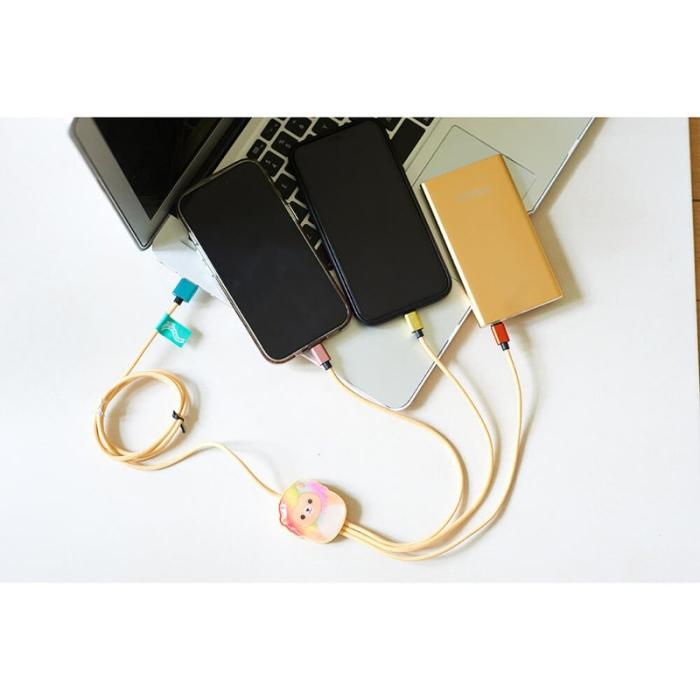 SQUISH - SQUISH Laddningskabel 1,2m Leonard 3in1 USB-C/Micro/Lightning