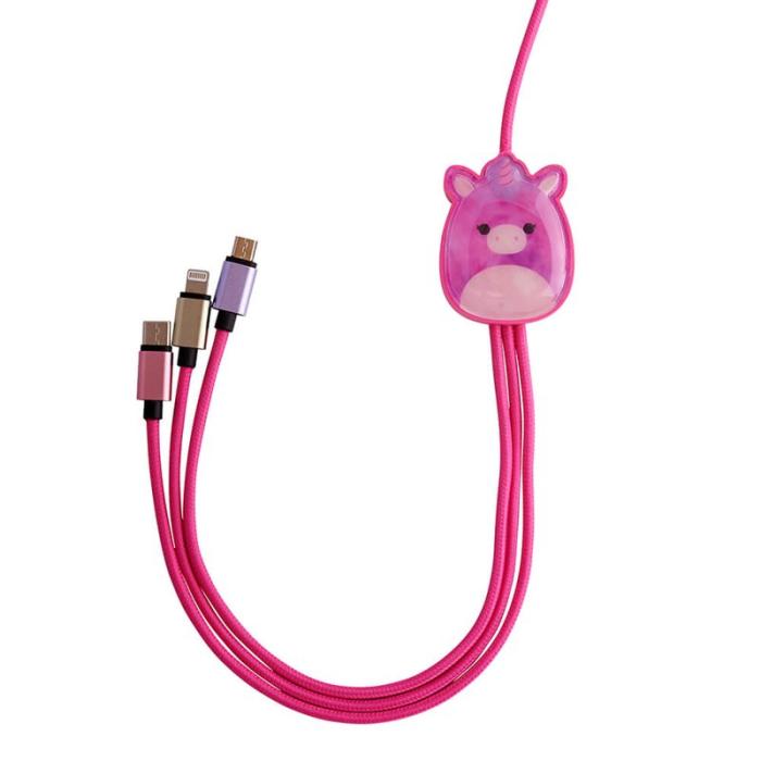 SQUISH - SQUISH Laddningskabel 1,2m Lola 3in1 USB-C/Micro/Lightning
