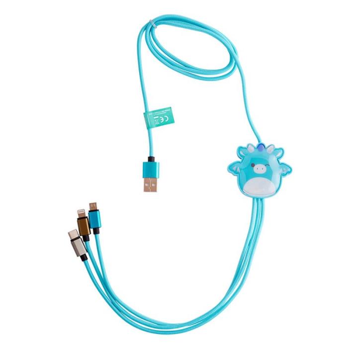 SQUISH - SQUISH Laddningskabel 1,2m Tatiana 3in1 USB-C/Micro/Lightning