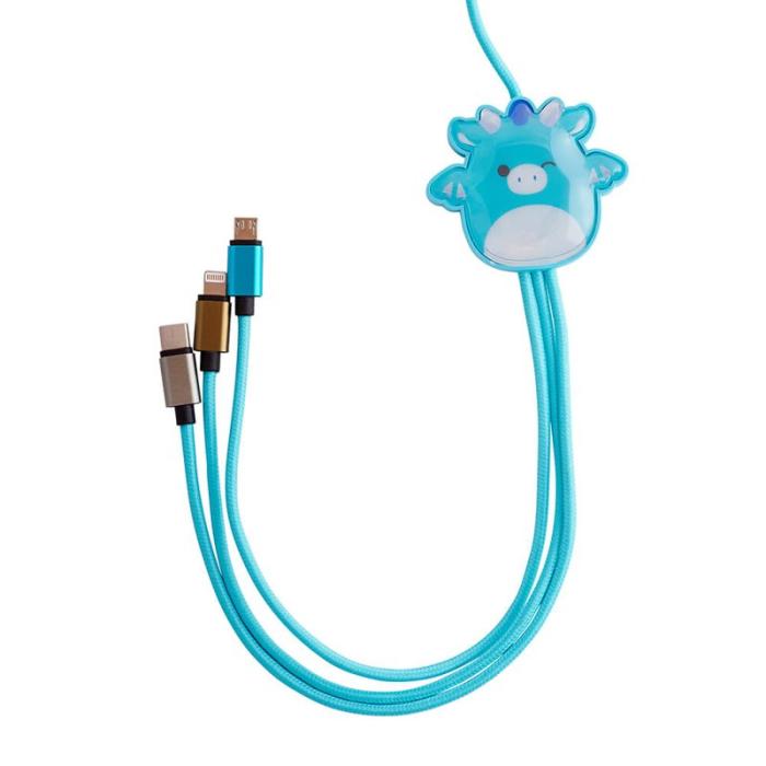 SQUISH - SQUISH Laddningskabel 1,2m Tatiana 3in1 USB-C/Micro/Lightning