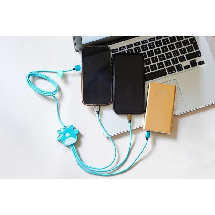SQUISH - SQUISH Laddningskabel 1,2m Tatiana 3in1 USB-C/Micro/Lightning