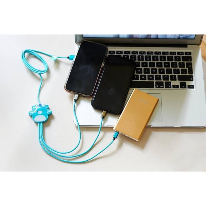 SQUISH - SQUISH Laddningskabel 1,2m Tatiana 3in1 USB-C/Micro/Lightning
