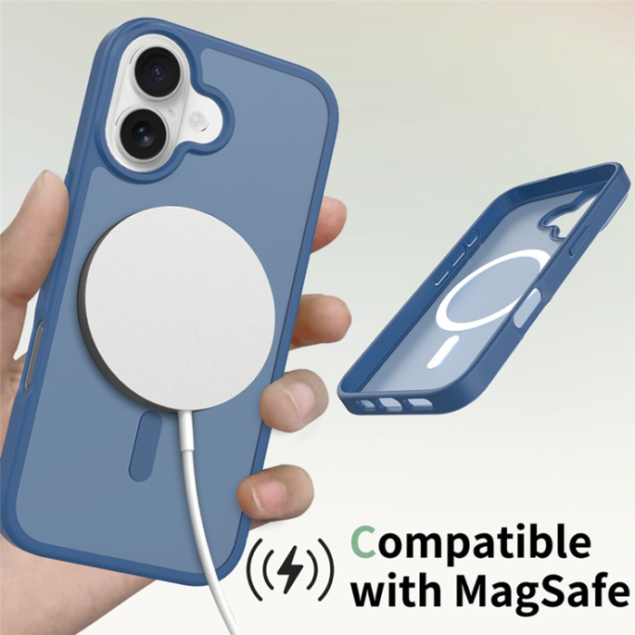 A-One Brand - iPhone 17 Mobilskal MagSafe Acrylic Hud Beröring - Blå