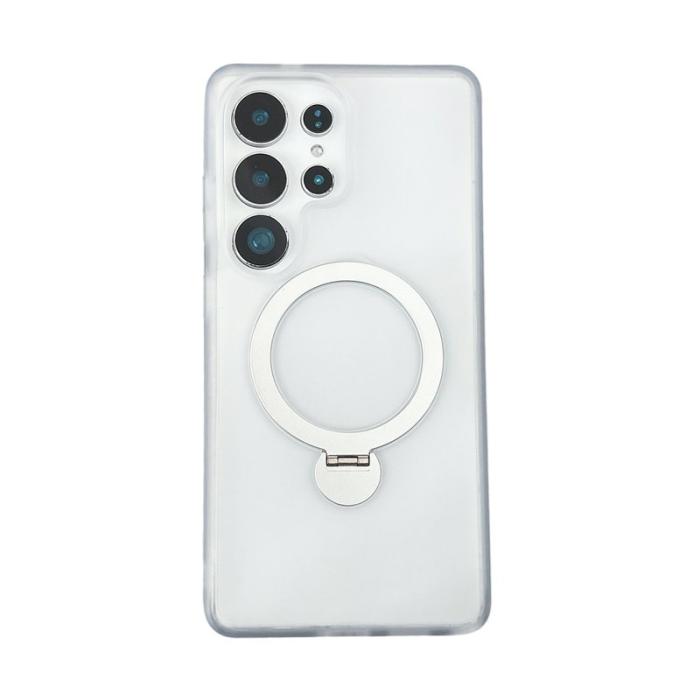 OEM - Mobilskal för Samsung Galaxy S26 Ultra Magnetiskt Ring Kickstand TPU + PC - Vit