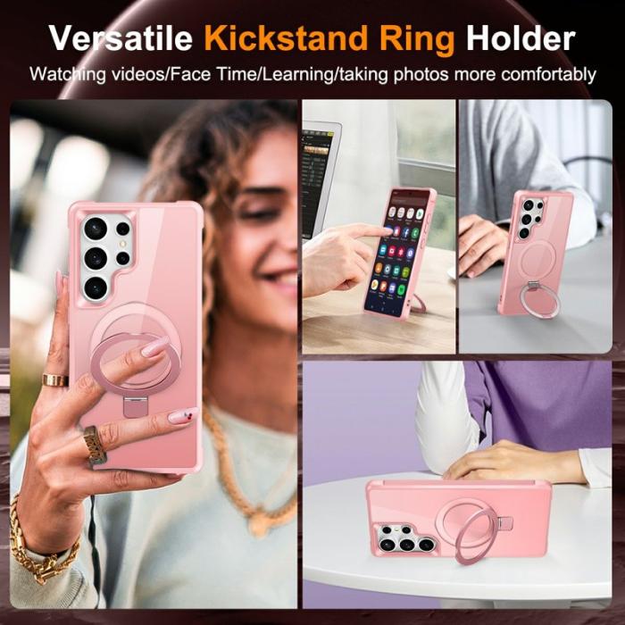 OEM - Mobilskal för Samsung Galaxy S26 Ultra Magnetiskt Ringhållare TPU + PC - Rosa