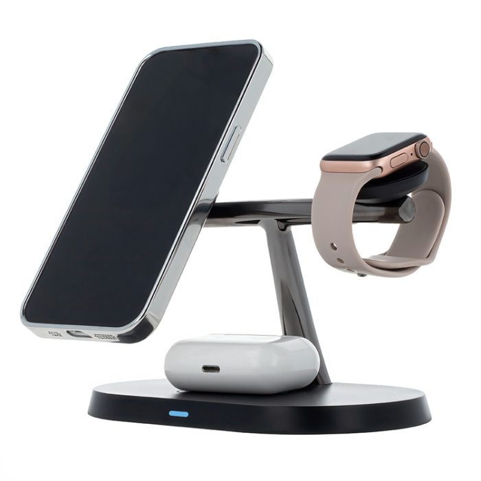 Maxlife - Maxlife 3-in-1 Trådlös Laddare Magsafe iPhone, Apple Watch, AirPods - Svart