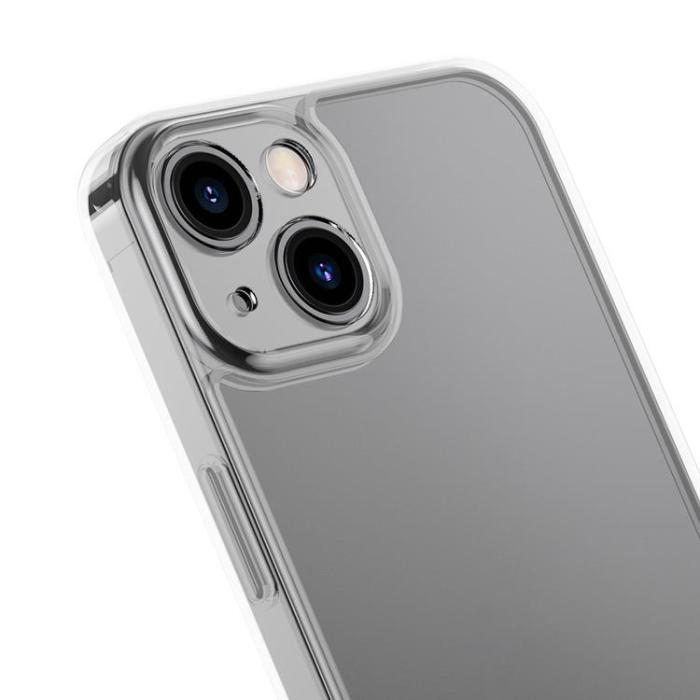 BASEUS - Baseus iPhone 13 Skal Frosted Glass med Gelram - Transparent