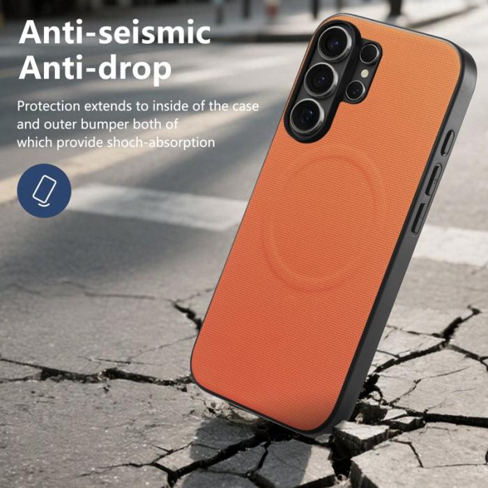 OEM - Mobilskal för Samsung Galaxy S26 Ultra Magnetiskt Konstläder + TPU - Orange