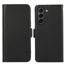 ABEEL - ABEEL RFID-Skydd Konstl&auml;der Pl&aring;nboksfodral f&ouml;r Samsung Galaxy S21 FE 5G - Svart