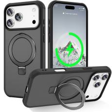 A-One Brand - iPhone 17 Pro Max Mobilskal MagSafe TPU+PC Kickstand - Svart