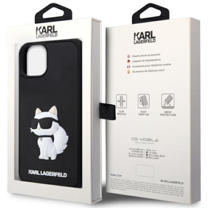 KARL LAGERFELD - Karl Lagerfeld Mobilskal till iPhone 14 Rubber Choupette 3D