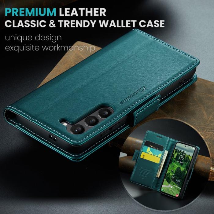 Caseme - CASEME Plånboksfodral Konstläder för Samsung Galaxy S25 - Grön