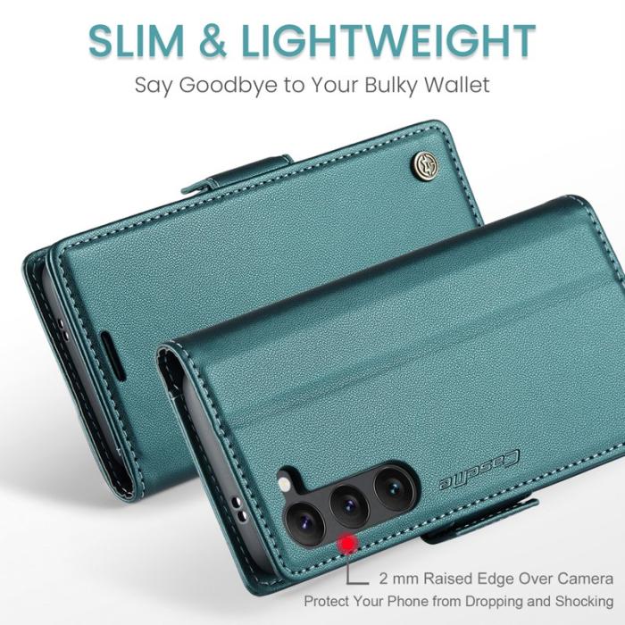 Caseme - CASEME Plånboksfodral Konstläder för Samsung Galaxy S25 - Grön