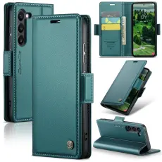 Caseme - CASEME Pl&aring;nboksfodral Konstl&auml;der f&ouml;r Samsung Galaxy S25 - Gr&ouml;n