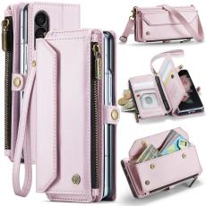 Caseme - CASEME Pl&aring;nboksfodral Konstl&auml;der till Samsung Galaxy Z Fold3 5G - Rosa