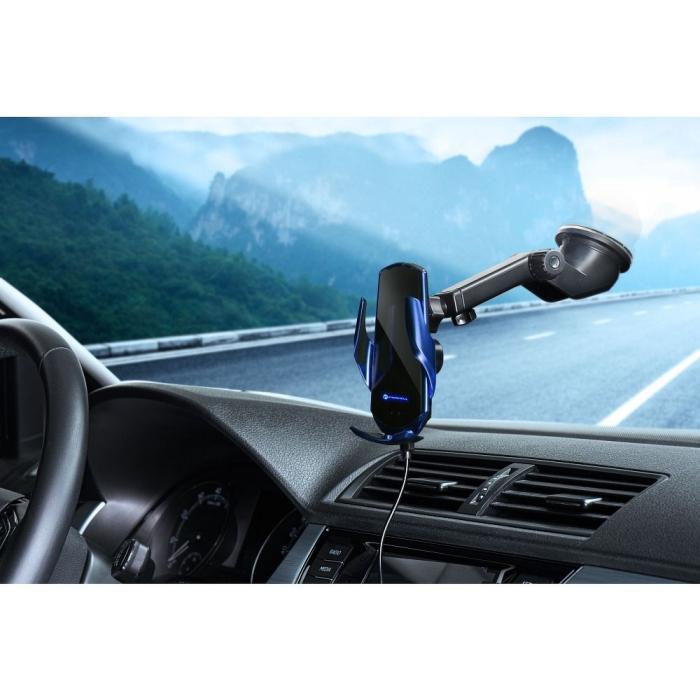 Forcell - Forcell Mobilhållare med trådlös laddning HS1 15W Blå