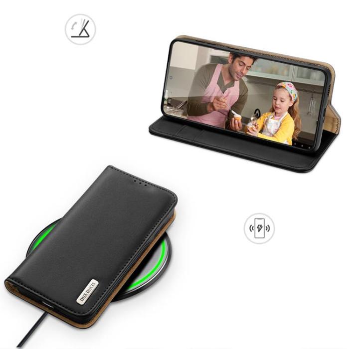 DuxDucis - Dux Ducis Galaxy S23 Plånboksfodral Äkta Läder RFID Hivo - Svart