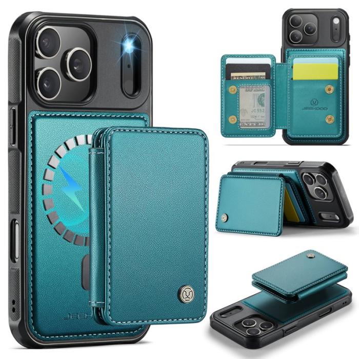 JEEHOOD - JEEHOOD J05 Mobilskal till iPhone 17 Pro Läder med Magnetficka - Blå