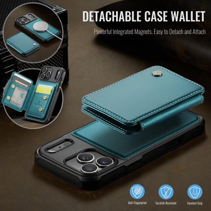 JEEHOOD - JEEHOOD J05 Mobilskal till iPhone 17 Pro Läder med Magnetficka - Blå