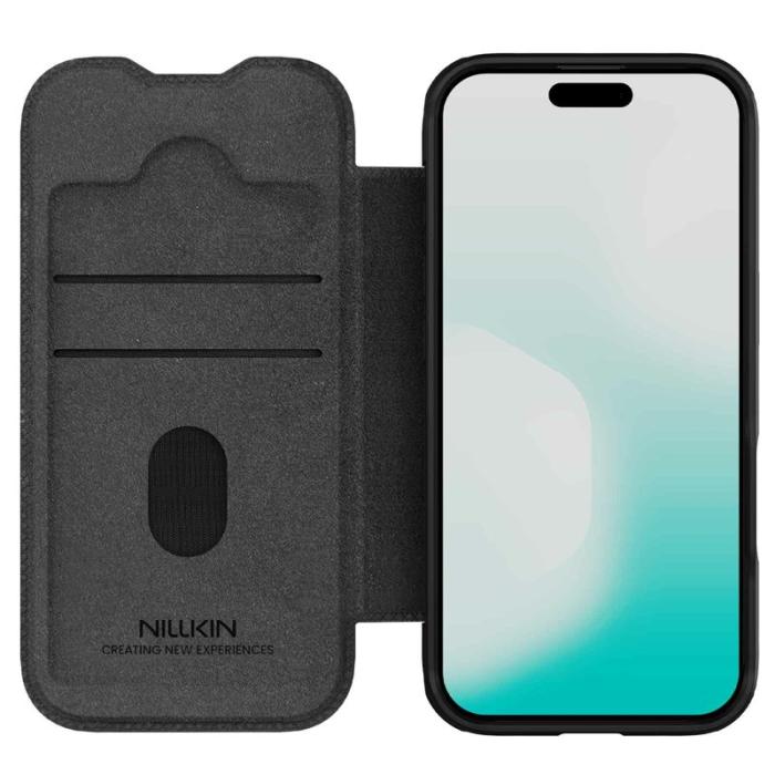 Nillkin - NILLKIN Qin Pro Series Mobilskal till iPhone Air med Kortfack - Svart