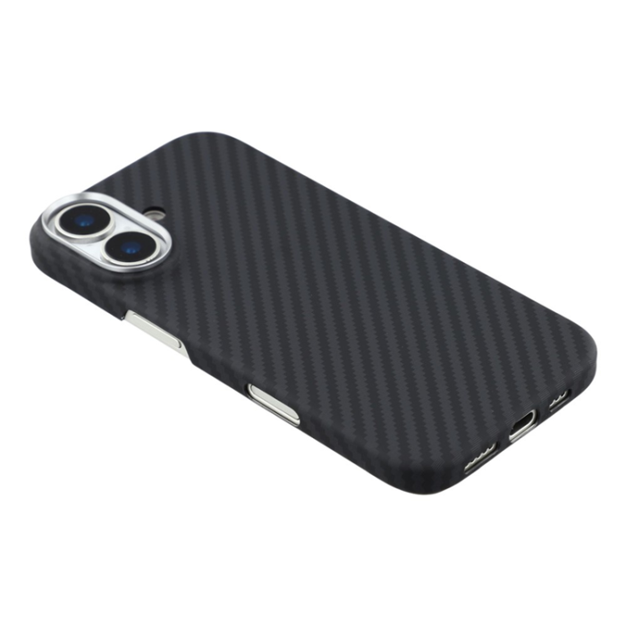 A-One Brand - iPhone 17 Mobilskal MagSafe Carbon Fiber - Svart/Grå