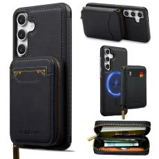LC.imeeke - LC.IMEEKE L6 Samsung Galaxy S25 FE Pl&aring;nboksfodral Konstl&auml;der - Svart