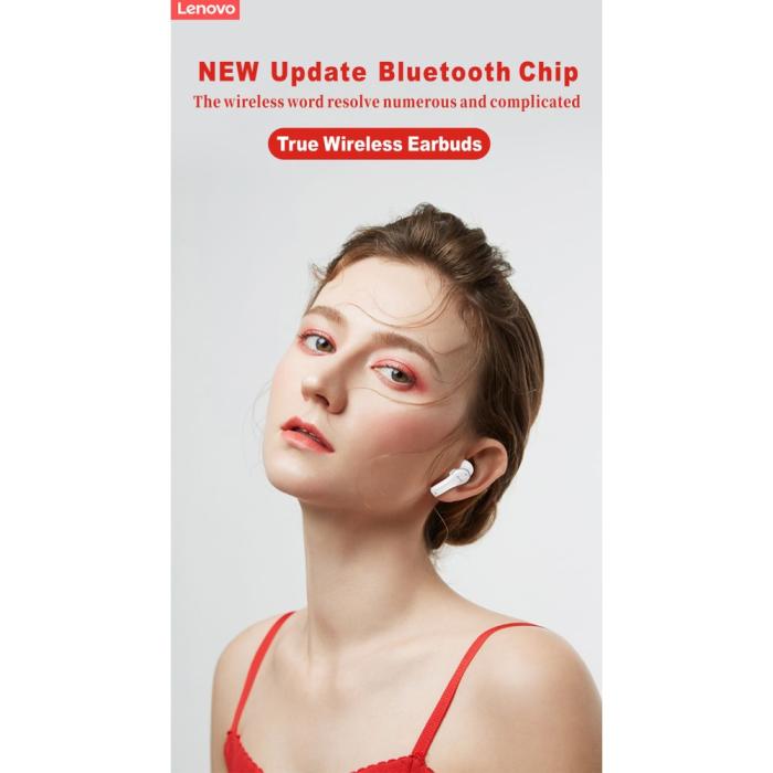 Lenovo - LENOVO QT82 TWS Bluetooth Trådlösa Hörlurar IPX5 Vattentät - Vit
