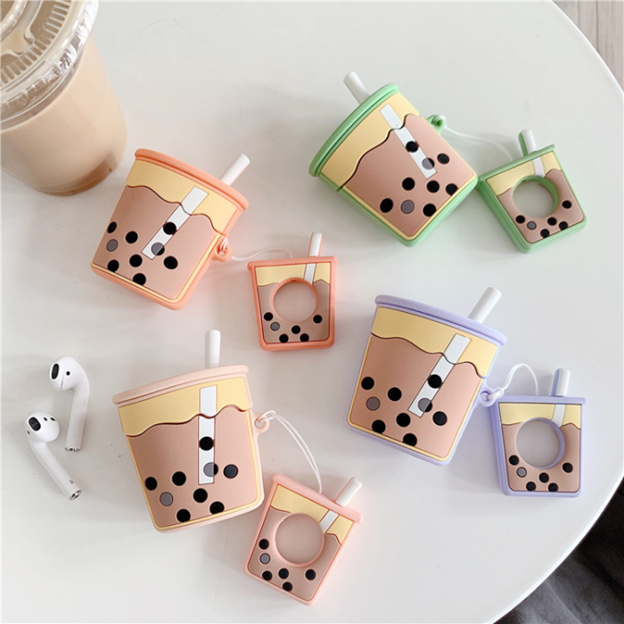 OEM - AirPods Pro Skal Boba Milk Tea Silikon - Lila