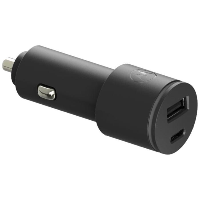 Motorola - Motorola Billaddare 45W 1xUSB-A 1xUSB-C med USB-C 1m Kabel TurboPower - Svart
