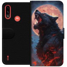 iSecrets - Plånboksfodral till Motorola Moto E7 Power med Ylande varg
