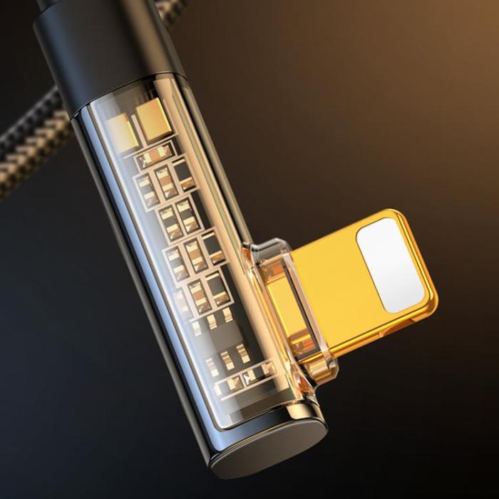 Joyroom - Joyroom Angled USB-A till Lightning kabel 1.2m - Svart