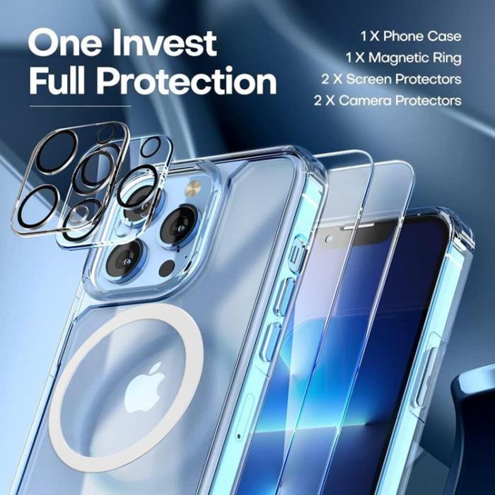 Boom of Sweden - [6in1] Boom iPhone 13 Pro Skal - Kameralinsskydd - Härdat Glas - MagSafe Ring