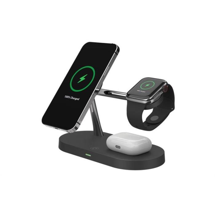 UTGATT - Tech-Protect 3-i-1 Trådlös Laddare iPhone, Apple Watch, Airpods A14 - Svart