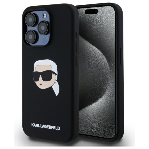 Karl Lagerfeld iPhone 15 Pro Max Mobilskal MagSafe Silikon Karl Head - Svart | 2353 | AlltMobil