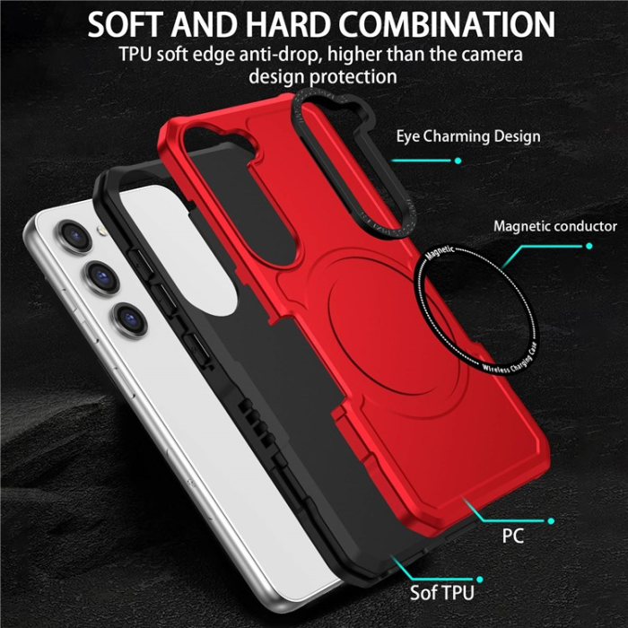 OEM - Galaxy S23 Plus Skal Magsafe Anti Drop - Röd