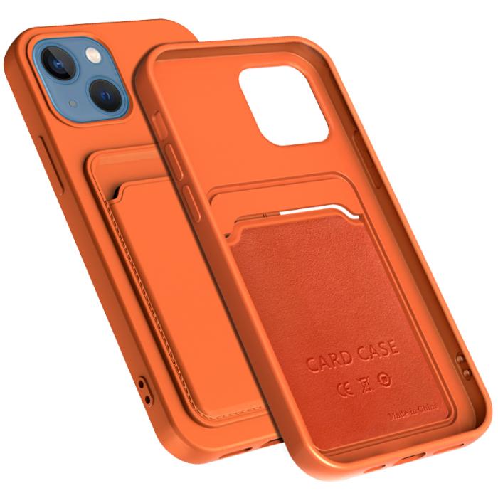 OEM - iPhone 13 Mini Skal med Kortfack - Rödbrun