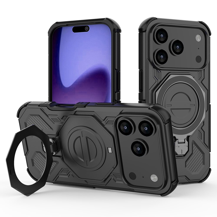 iPhone 17 Pro Max Mobilskal Rotating Kickstand - Svart | 2353 | AlltMobil