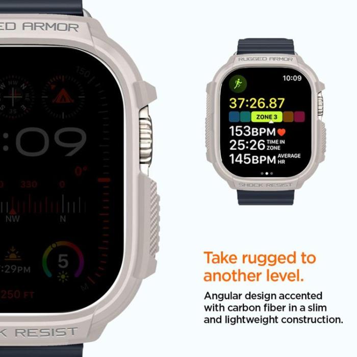 Spigen - Spigen Apple Watch Ultra (49mm) Skal Rugged Armor - Dune Beige