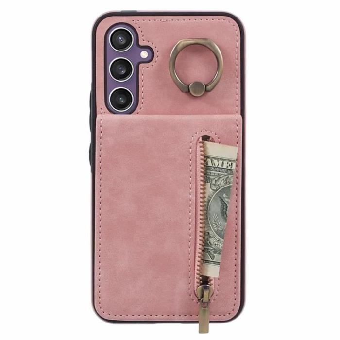 Taltech - Galaxy S24 Mobilskal Kickstand Korthållare - Rosa