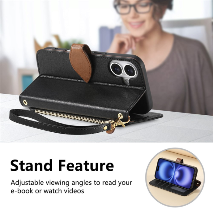 A-One Brand - iPhone 17 Plånboksfodral Leaf Magnetiskt Spänne Konstläder