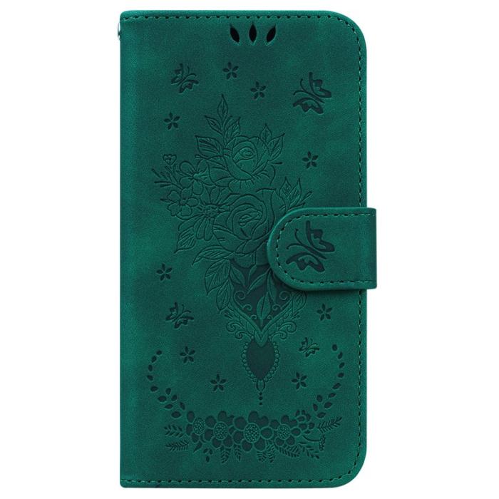 OEM - Samsung Galaxy S26 / S26 Pro Plånboksfodral Konstläder Butterfly Blomma - Grön