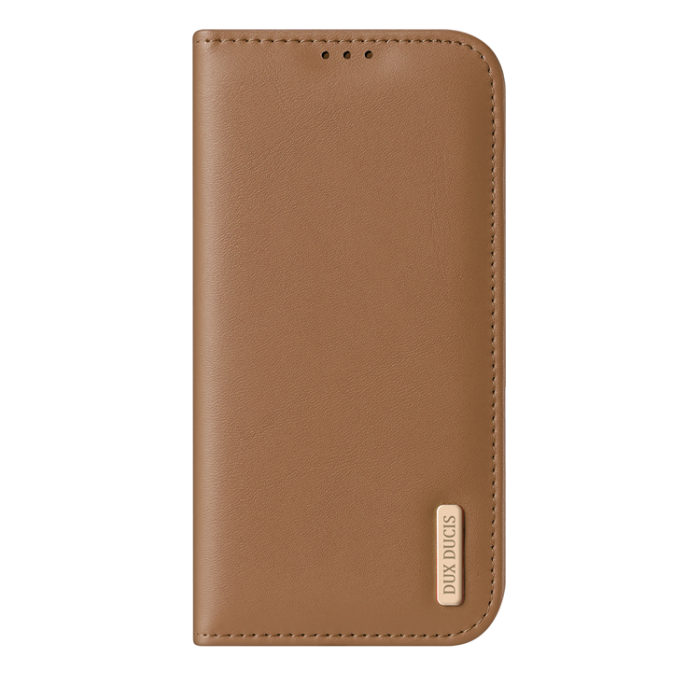 Dux Ducis - Dux Ducis iPhone 17 Pro Plånboksfodral Äkta Läder Hivo - Brun