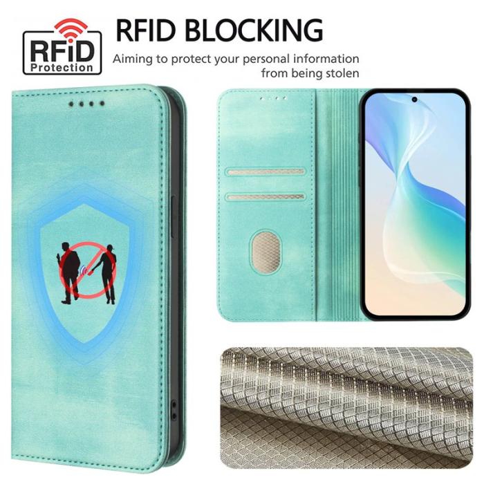 OEM - Samsung Galaxy S26 Ultra Plånboksfodral Konstläder RFID Skydd - Mintgrön