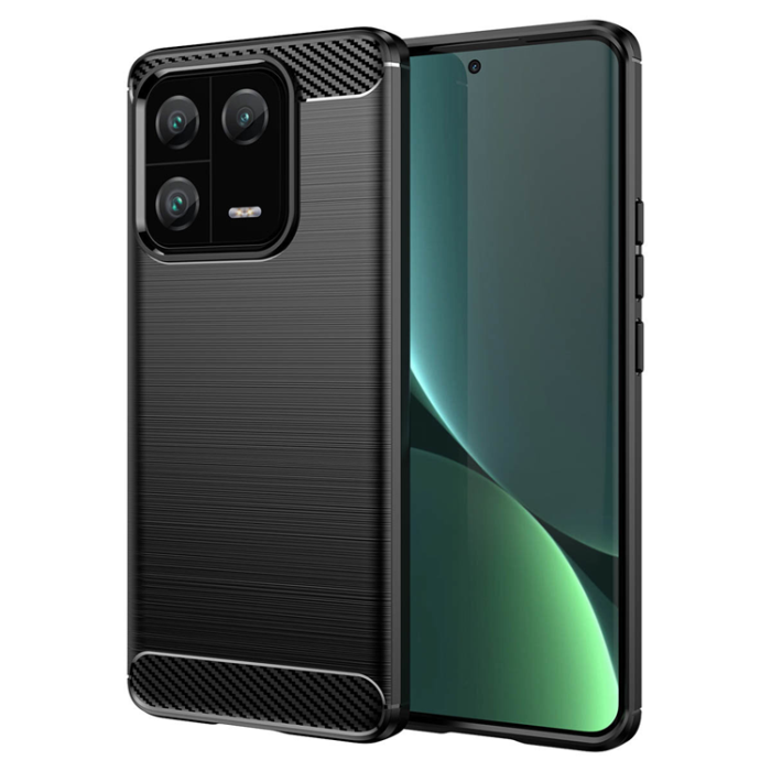 OEM - Xiaomi 13 Pro Skal Carbon Silicone Flexible - Svart