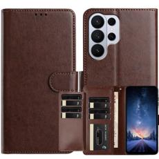 OEM - Samsung Galaxy S26 Ultra Pl&aring;nboksfodral Konstl&auml;der Folio St&auml;ll - Kaffe
