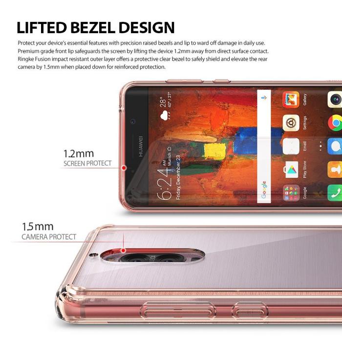 UTGATT5 - Ringke Fusion Shock Absorption Skal till Huawei Mate 9 Pro - Clear