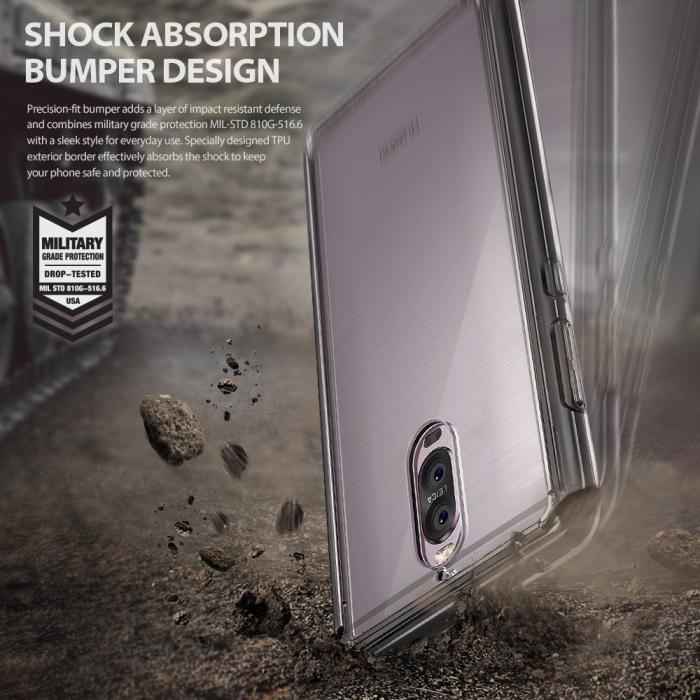UTGATT5 - Ringke Fusion Shock Absorption Skal till Huawei Mate 9 Pro - Clear