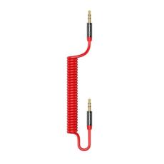 USAMS - USAMS Aux Kabel Jack 3.5mm till 3.5mm 1.2m Spring - Röd