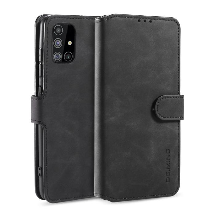 DG.MING - DG.MING Retro Läder Plånboksfodral Samsung Galaxy A51 5G - Svart
