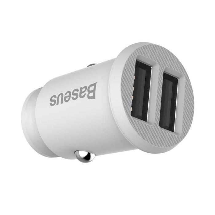 UTGATT1 - Baseus Grain Billaddare Mini Universal Smart 2x USB 3.1A Vit